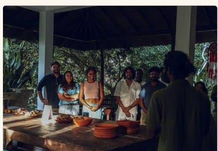 A founder meetup under a pavilion